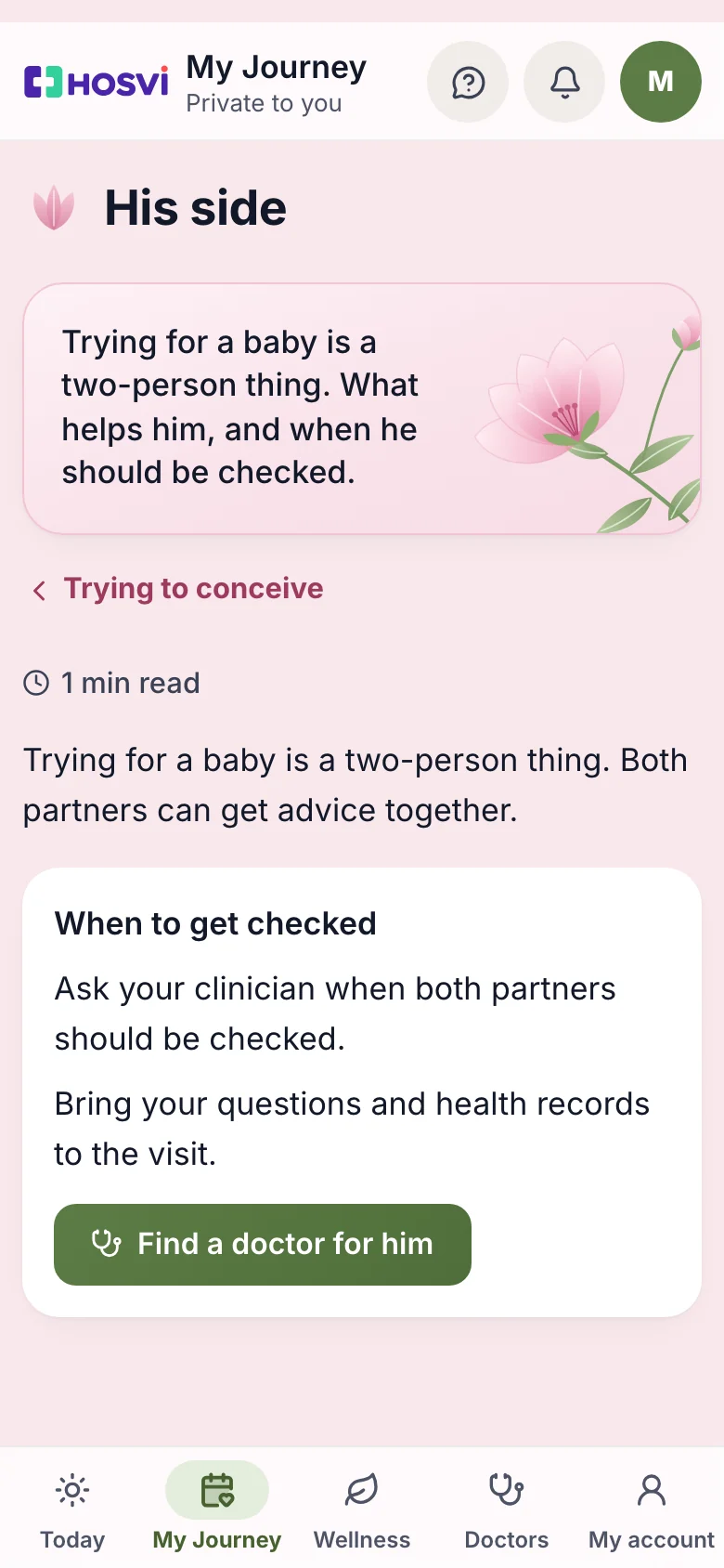 His side: when a couple should get checked together, with sample data